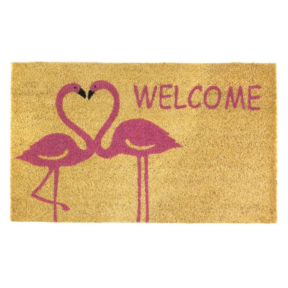 FLAMINGO LOVE WELCOME MAT